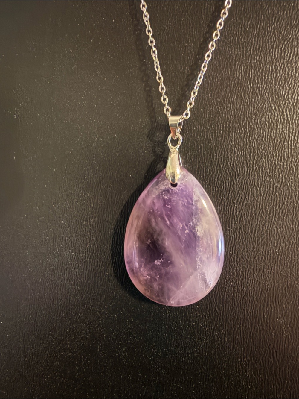 Natural Stone Tear Drop Pendant Necklace NEW 17”-19” - Picture 8 of 14